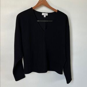 COS Classic Black wool Blend Knit Top